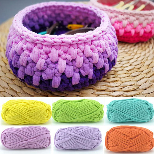 Hand-knit Woven Thread Thick Basket Blanket Carpets Yarn Cozy Cotton Wool Knitting Braided DIY Crochet Fancy Cloth Yarn